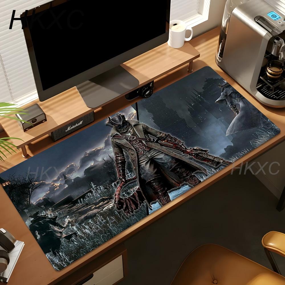 Игровой коврик для мыши Bloodborne Battle Warrior Mousepad XL Настольный коврик Нескользящая резиновая основа Мягкая ткань Игровая комната Настольный коврик для мыши