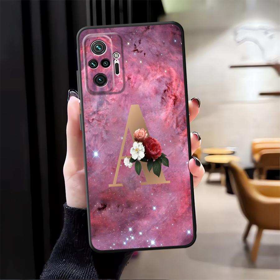 Чехол для Xiaomi Redmi Note 14 13 Pro Plus 9 8 7 12 11 14C K80 12C 13C A4 A5 A3 A1 10 Чехол для телефона A1 A2 K40 Цветок Название Буква A
