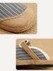 Johnature Summer Shoes Women Slippers Striped Cotton Hemp Outside Slides Flat With Leisure Concise Ladies Slippers