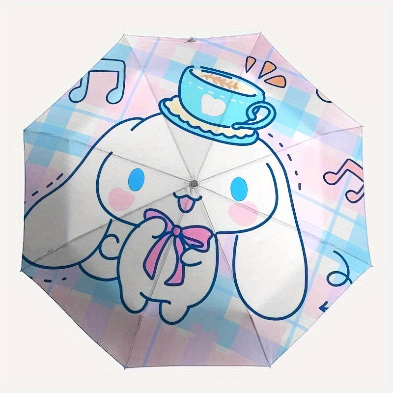 Cinnamoroll, Кавайный автоматический складной зонт, Прочная конструкция с 8 спицами, Компактный и стильный, Отлично подходит для кемпинга, Хэллоуина, Рождества, Дня матери