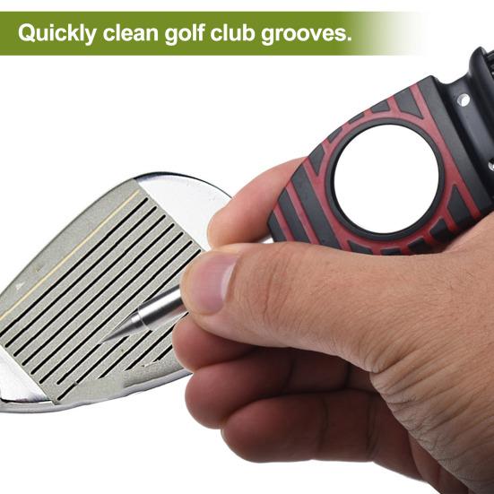 Golf Club Cleaning Brush Double-Headed Flexible Bristles Sharp Tip Stainless Steel Golf Shaft Groove Scrubber Cleaner Tool Golf Accessories
