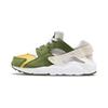 Stussy x Air Huarache LE PS Темно-оливковый 2021 Детские кроссовки Зеленый Белый Бледно-слоновая кость DH3324-300