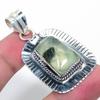 Moss Prehnite Handmade 925 Sterling Silver Jewelry Pendant 2.17" I8c67