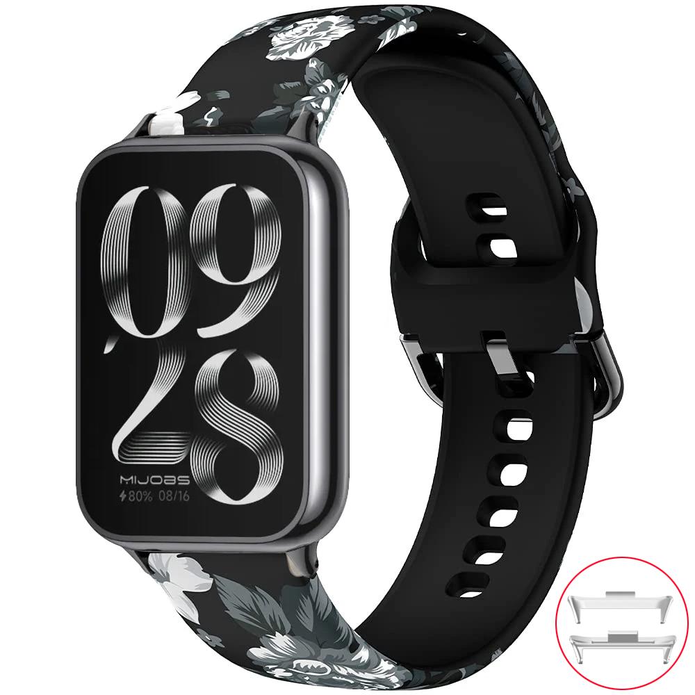 Печатный ремешок для Xiaomi Mi Band 8 9 Pro MiBand 8 Запасной силиконовый ремешок для умных часов Браслет correa Redmi watch 4 5 6 Ремешок