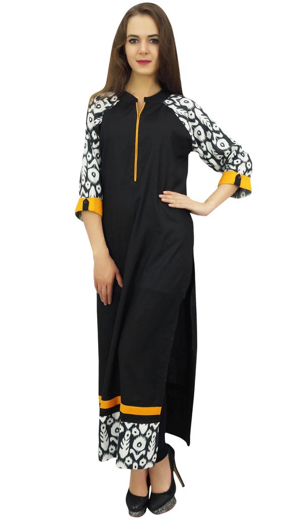 Bimba Women Rayon Custom Long Black Kurta Designer Straight Kurti- 10