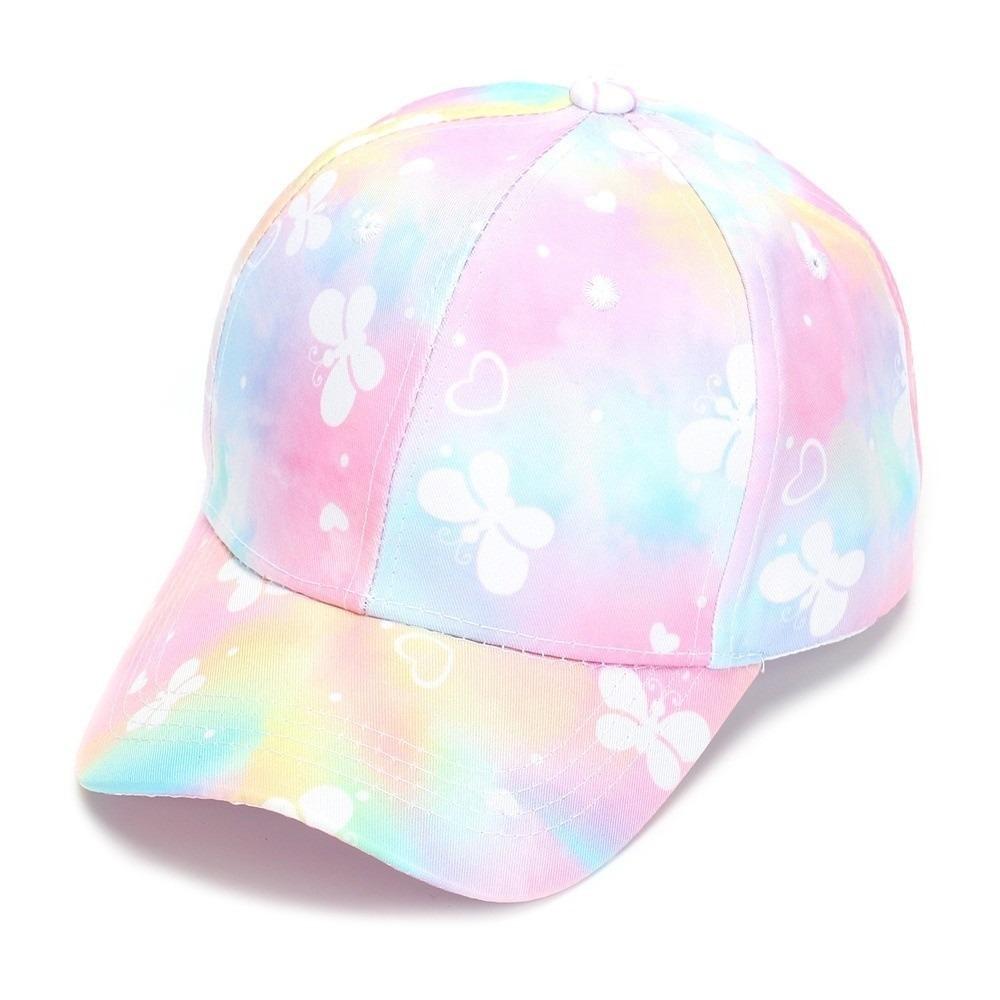 Duck Tongue Design Peaked Cap Tie-dye Print Visor Cap Kids Baseball Cap For Children Girls