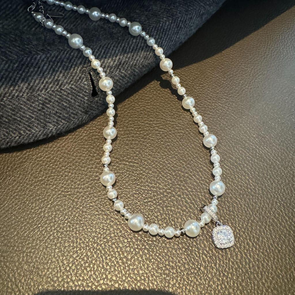 Ожерелье из жемчуга Manta Rose Shijia с аметистом и цепочкой для свитера с кубиками пузырчатого сахара - Женские осенне-зимние украшения с подвеской