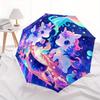 1pc Magic Potion Two Unicorns Cartoon Umbrella, Portable 3-Fold Compact Umbrella, Suitable for Camping, Hiking and Travel, Ideal Easter Birthday