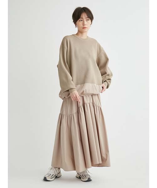 Atelier Комплект из пуловера и многослойной юбки 13WFO244098 GBEG [Emi] для женщин