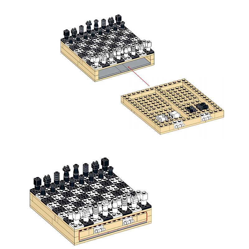 Шахматный набор, блоки, игрушки для взрослых, международная игра в шахматы, дорожные складные шахматные доски, набор детских мини-кирпичиков, детские образовательные подарки
