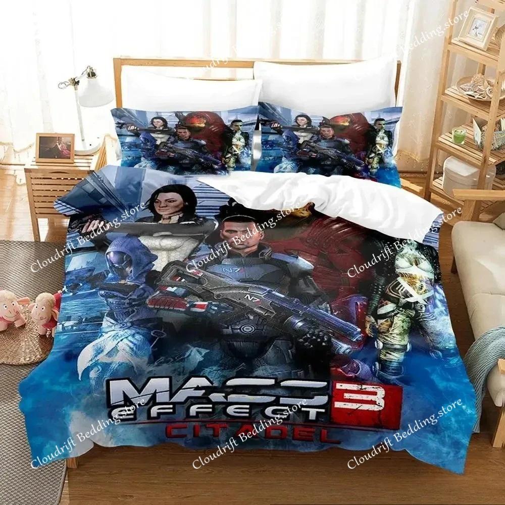 3D Print Game Mass Effec Комплект постельного белья для мальчиков и девочек Twin Queen King Size Пододеяльник Наволочка Кровать для мальчиков Взрослый Домашний текстиль