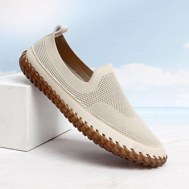 Модная дышащая кожаная мужская сетчатая обувь, летние слипоны-лоферы, мужская повседневная кожаная обувь, горячая распродажа, обувь для вождения, дышащие кроссовки