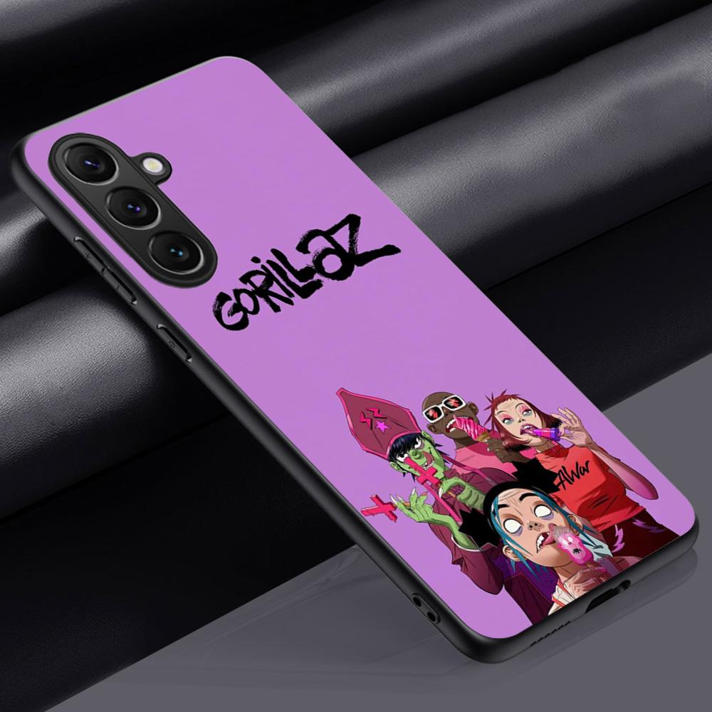 Чехол для телефона GorillazS крутой дизайн в стиле группы Для Samsung Galaxy S25 S24 S23 S22 S21 S20 Plus Ultra Note20 Мягкий Черный