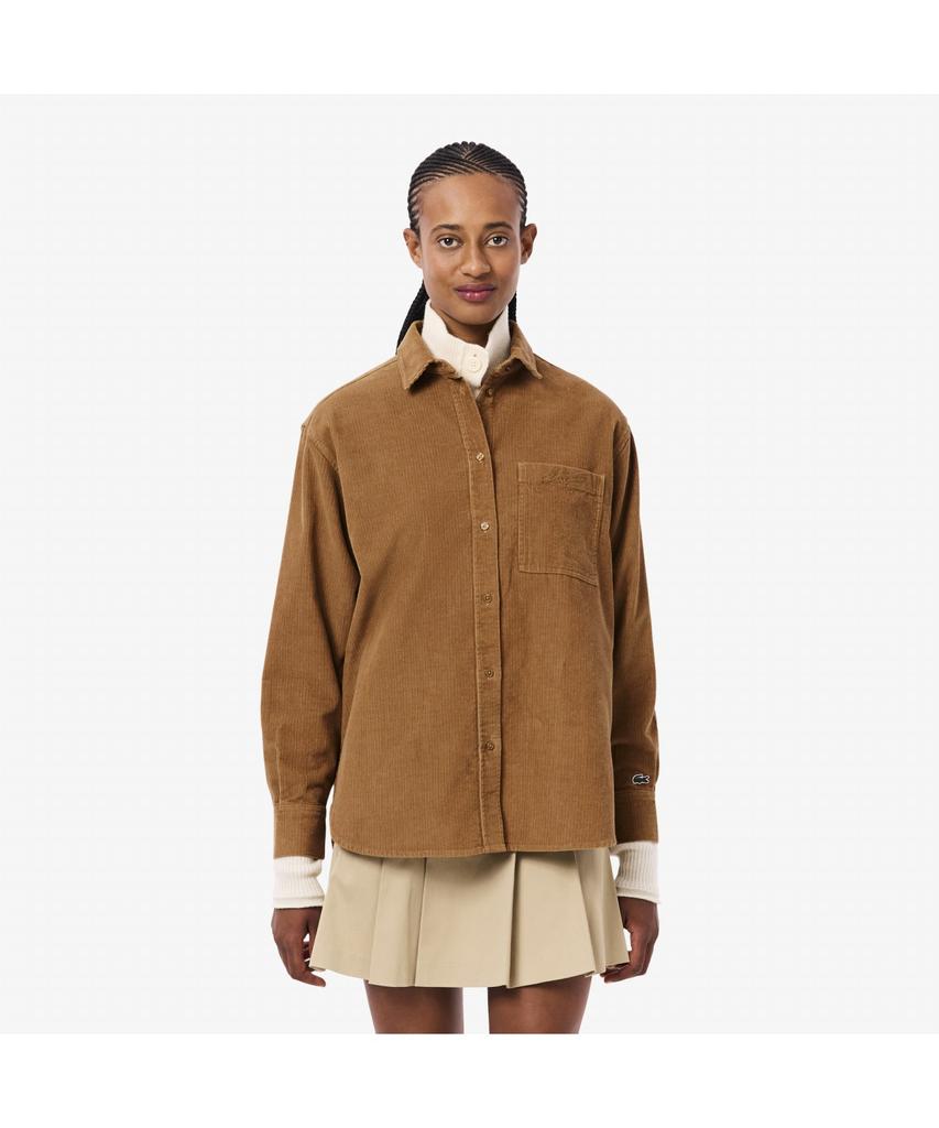 LACOSTE Женская вельветовая рубашка с вышитым логотипом Cf5336-55N Dpc