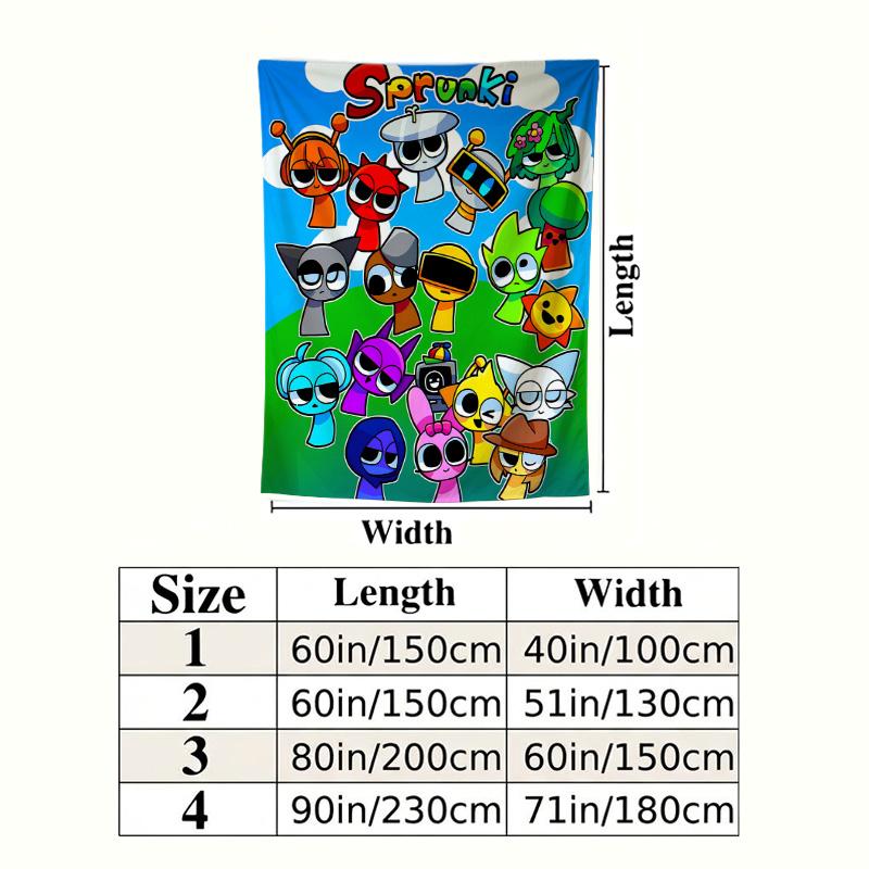 Sprunki Wall Tapestry Aesthetic Wall Hanging Printed Fabric Blanket Decorative Tapestries For Bedroom Living Room Home Decor