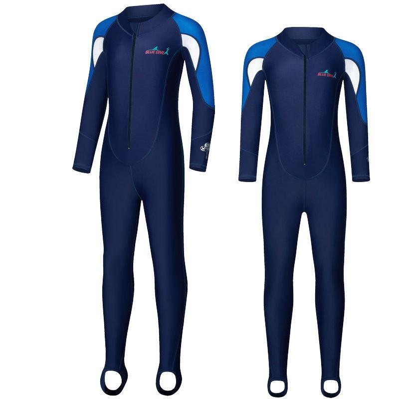 Kids UV Protection Long Sleeve Rash Guard Swimsuit Diving Snorkeling Water Sports Unisex Child Swimwear
