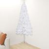 Artificial Corner Christmas Tree - White - 240 X 85 Cm