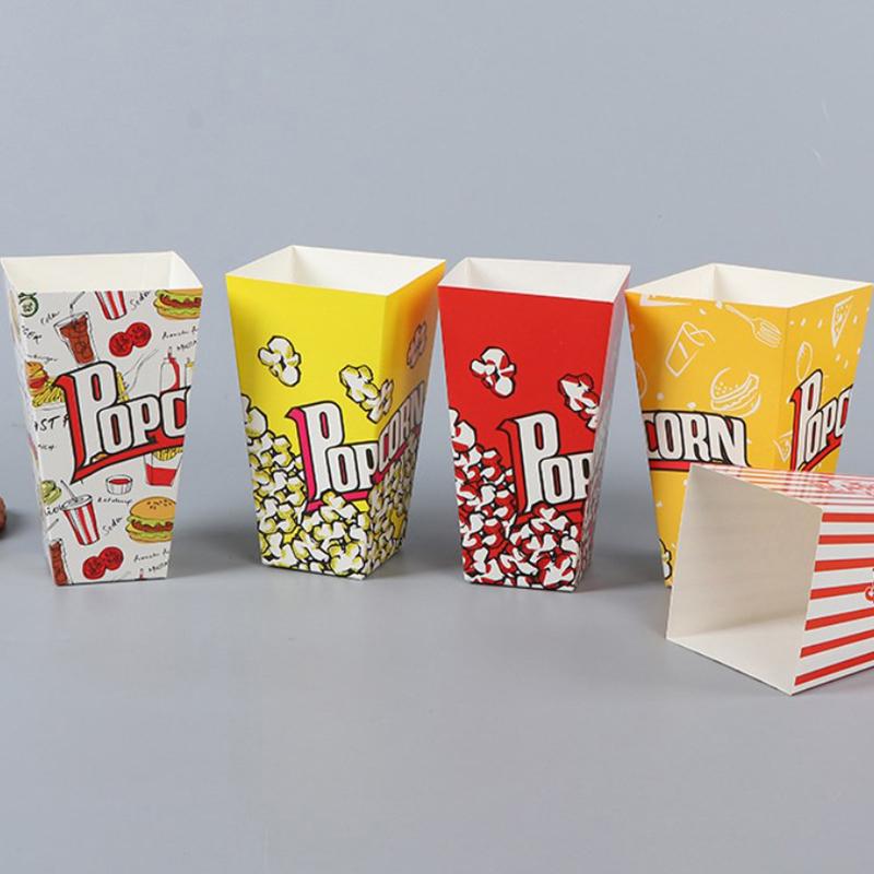10 шт. полосатые бумажные коробки для попкорна, ведра, красные, белые полоски, сумки, контейнеры для закусок для детского душа, товары для дня рождения, вечеринки
