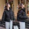 Хлопковая куртка для женщин Новая свободная большого размера Пуховая хлопковая куртка Модная и универсальная Черная хлопковая куртка