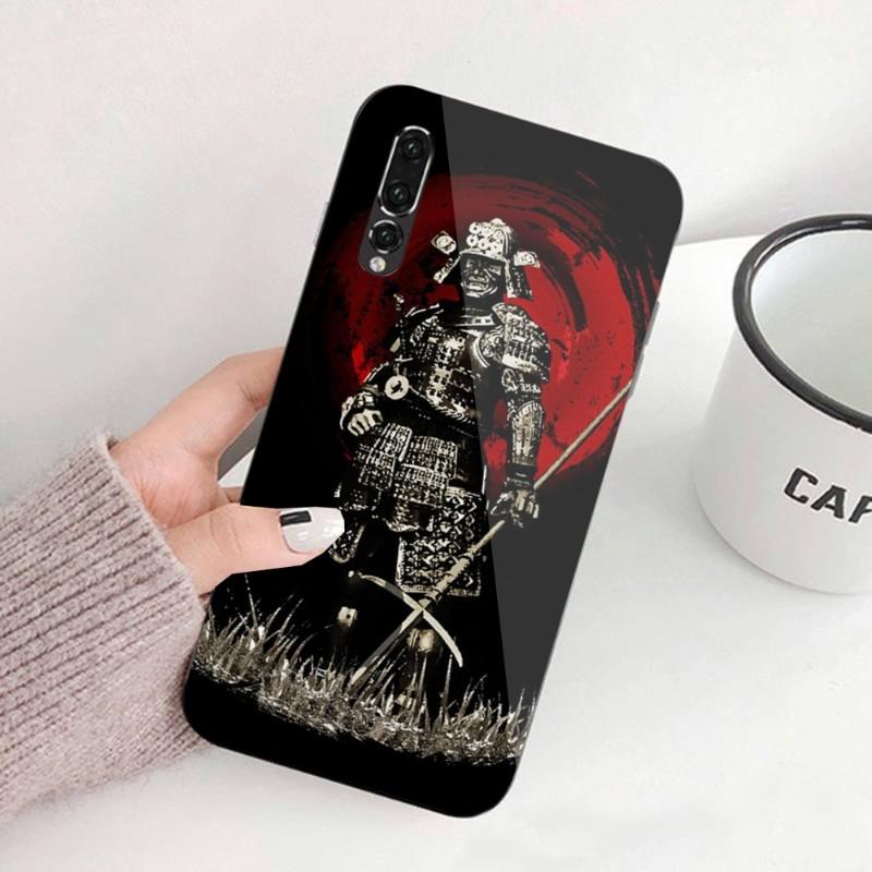 Чехол для телефона с маской японского самурая Oni для Huawei P50 P40 P30 P20 Pro Mate 40 30 20 Pro Nova 9 8 7 ПК, стеклянный чехол для телефона