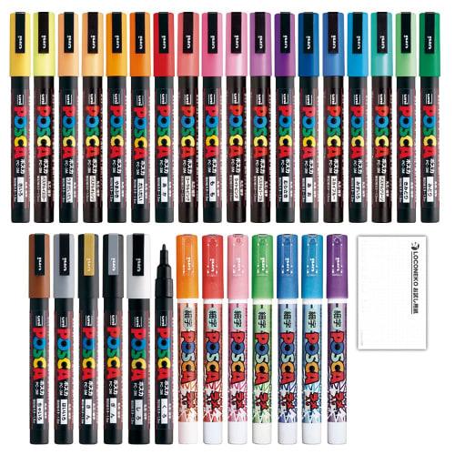 Mitsubishi Pencil Posca Lame Posca + Roconeco Card (Fine PC3M/PC3ML 31 Colors)