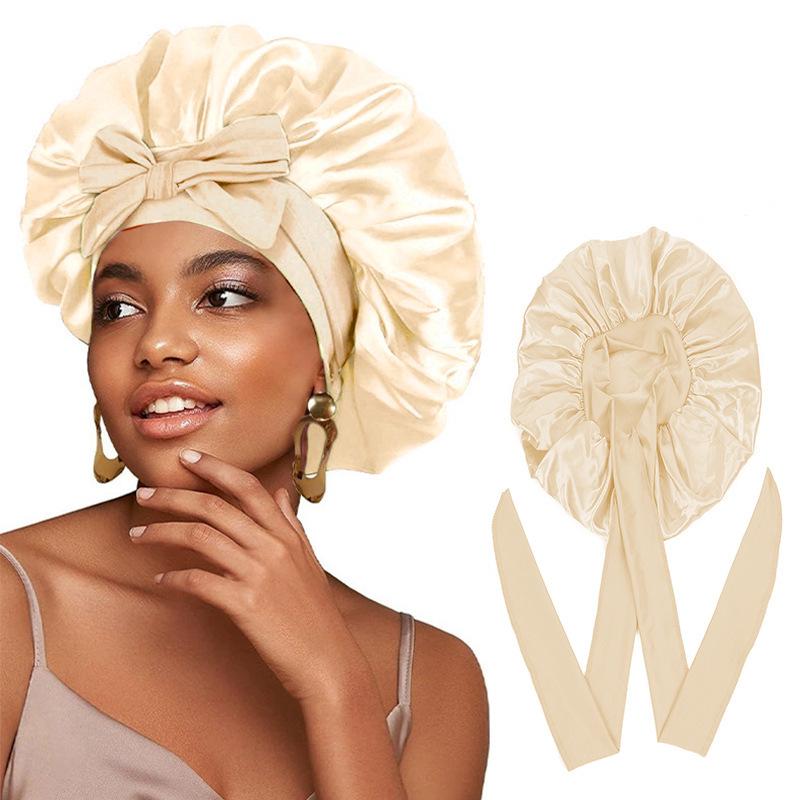 Women's Satin Lace Elastic Nightcap for Hair Protection