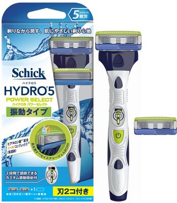 Бритва Schick Hydro 5 Power Select Double Holder 2 Spare из нержавеющей стали с 5 лезвиями (Корпус + Лезвия) Мужской