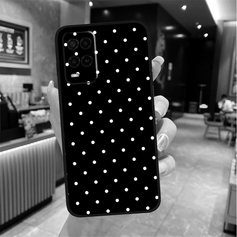 Чехол-пенал в горошек для Oppo A74 A54 A94 A78 A98 A18 A60 A80 A40 A38 A58 A96 A76 A16 A15 A17 A57 A77 A5 Pro
