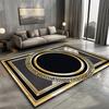 European Style Carpet for Living Room Black Marble Decor Sofa Area Large Rugs Hotel Hall 200x300 Cm Non-slip Plush Floor Mats
