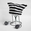 Hats Autumn Winter Pointed Pullover Striped Ins Little Devil Japanese Beanie Hat Knitted Wool Cap