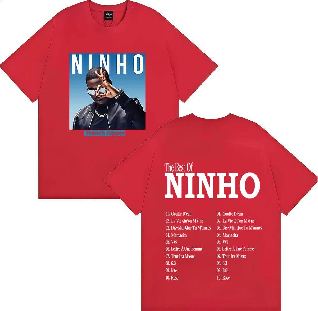 Французский Поп-рэпер Ninho Готическая Графика Высококачественная Футболка Оверсайз Повседневная Хлопковая Футболка Мужская Женская Хип-Хоп Футболки Streetwear