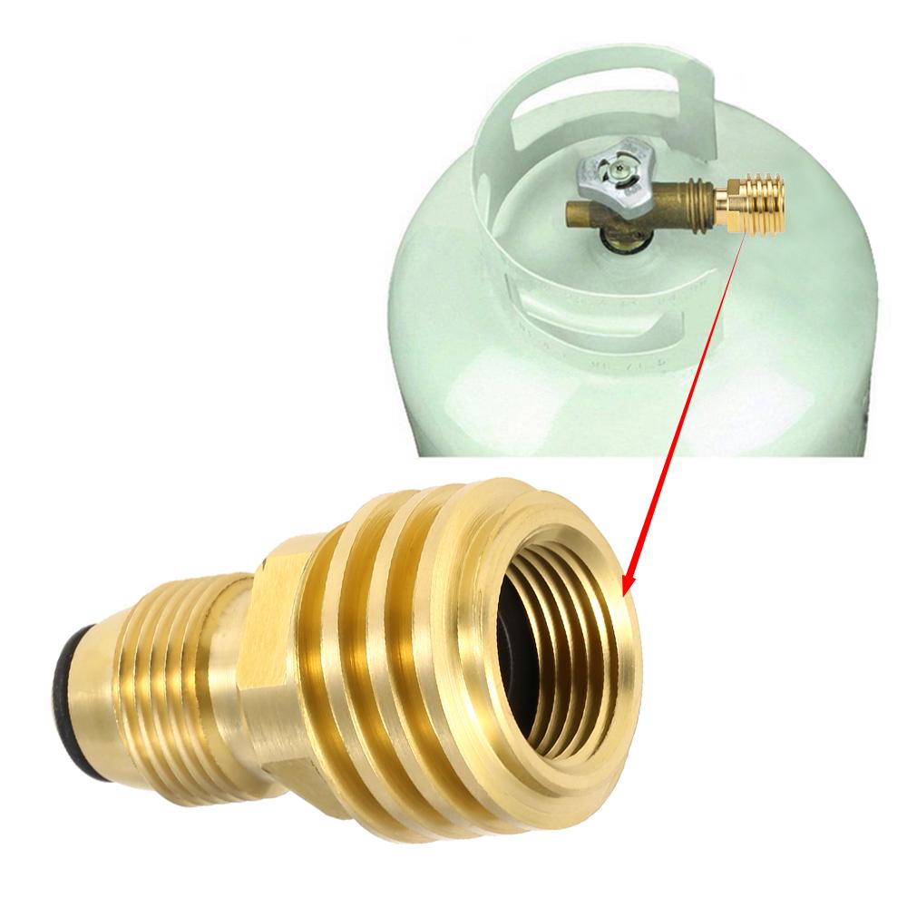 Propane Tank Adapter Solid Brass Regulator Valve Safety POL Tank Convert to QCC1 Type1