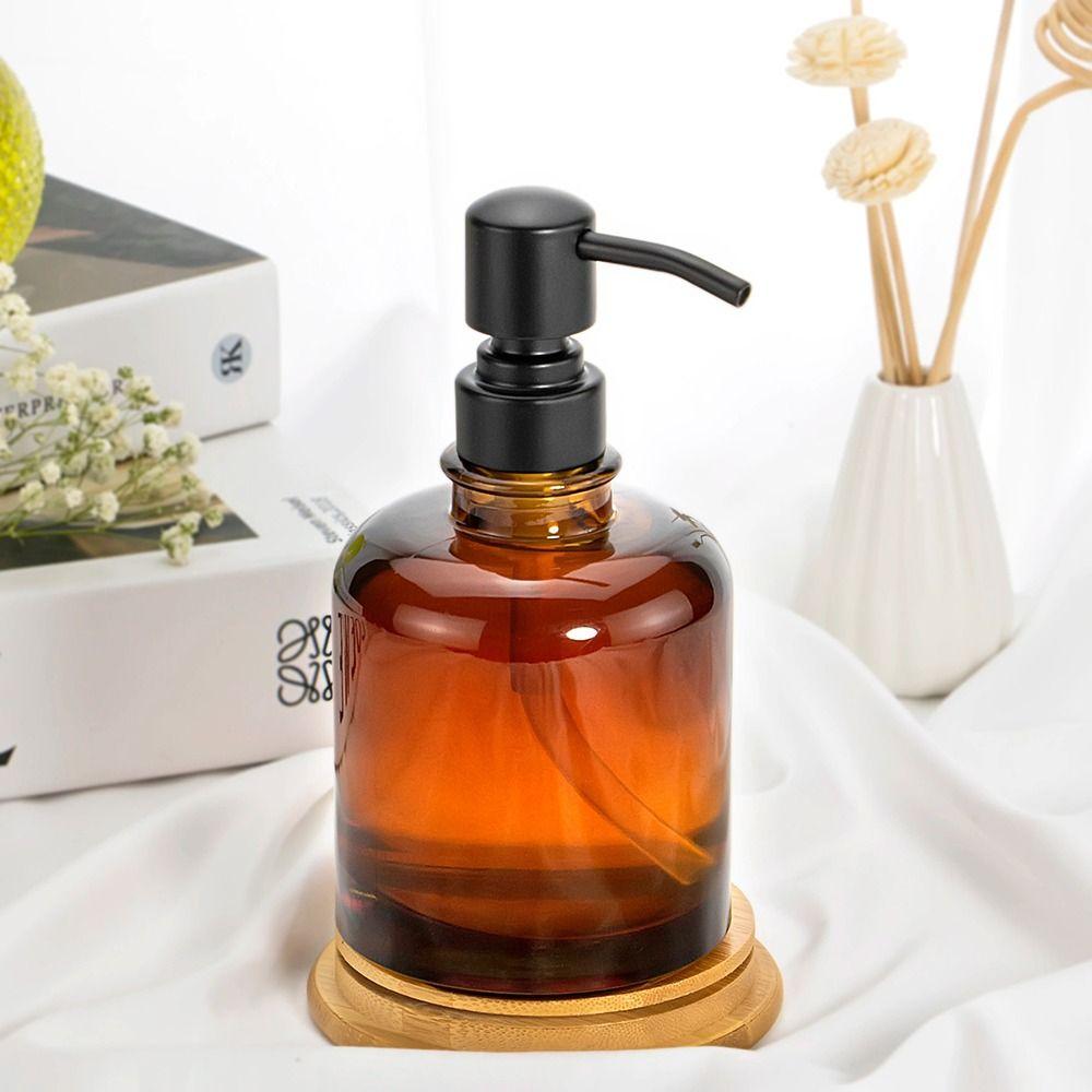 Refillable Liquid Brown Soap Bottle 12Oz Hand Soap Containers Clear Soap Dispenser Kitchen