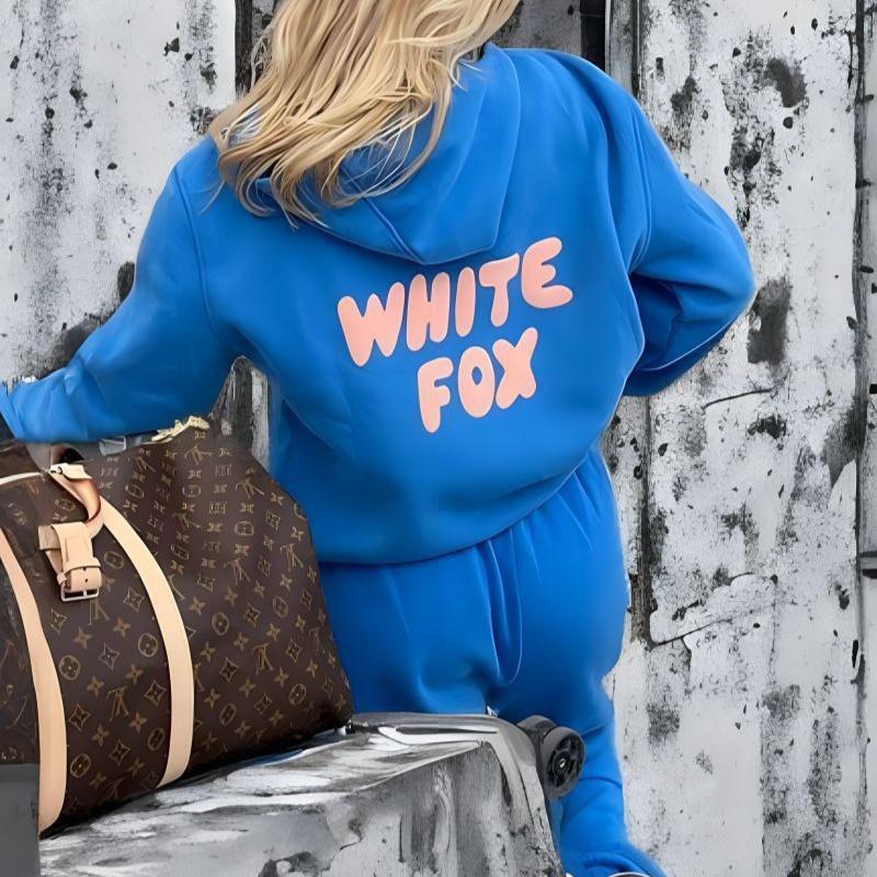 Женский комплект худи на весну, осень и зиму. Модный спортивный пуловер с длинным рукавом и капюшоном. Комплект из двух предметов.