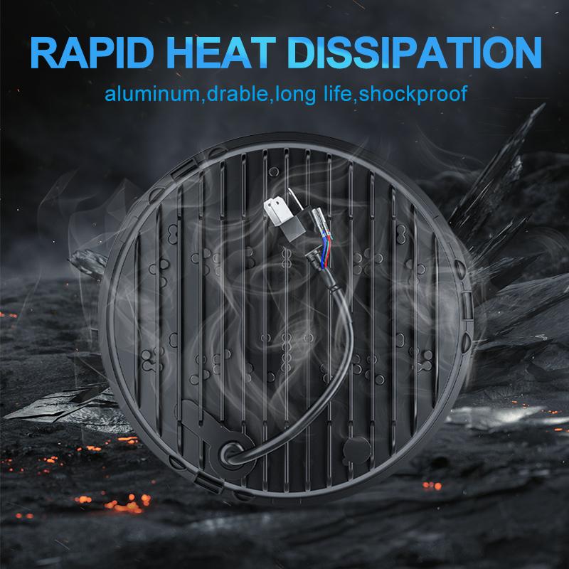 1 шт. 7 дюймов светодиодные фары ходовые огни череп ангельские глазки цвет Halo DRL 12 В 24 В для Wrangler 4x4 Niva внедорожный мотоцикл