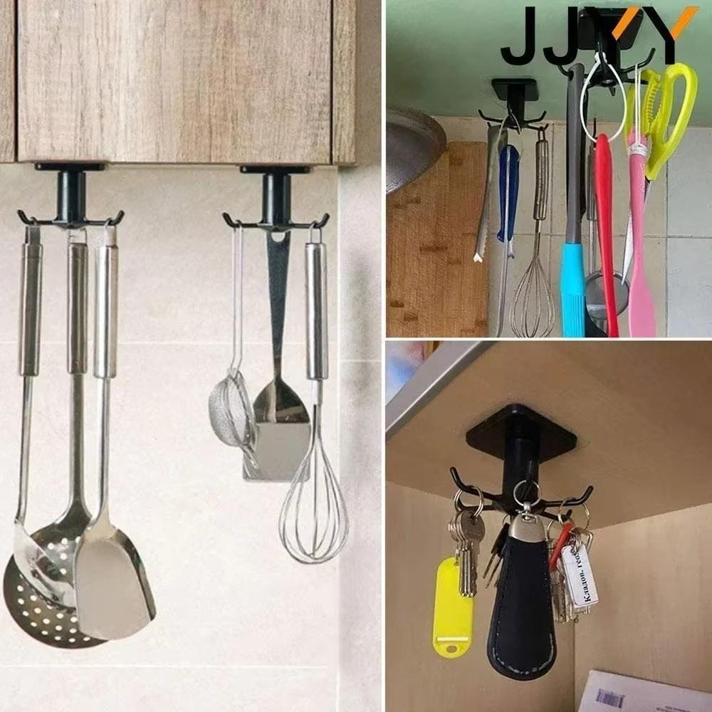 6-Claw Wall-Mounted Hooks No Punching Multifunctional Shelves Adhesive Hooks  Utensils Storage
