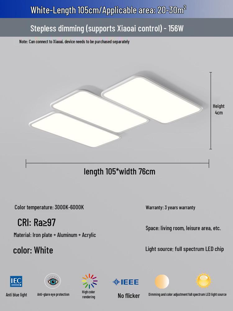 Modern Designer Piano Key Ceiling Light for Living Room - Full Spectrum Eye Protection