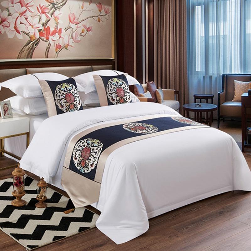 Европейский стиль бегунки роскошная вышивка кровать флаг бросить бегун свадебный номер отель украшение дома кровать хвост полотенце наволочка