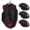 Wscoficey C-12 Wired USB Optical Gaming Mouse, 12 Programmable Buttons, 4 Adjustable DPI, 7 LED Lights