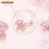Высококачественный гипоаллергенный цирконий из розового золота 925 пробы [Naniwaai] женское ожерелье, ожерелье "Принцесса Сакура", кулон, металл, ожерелье, серебро,