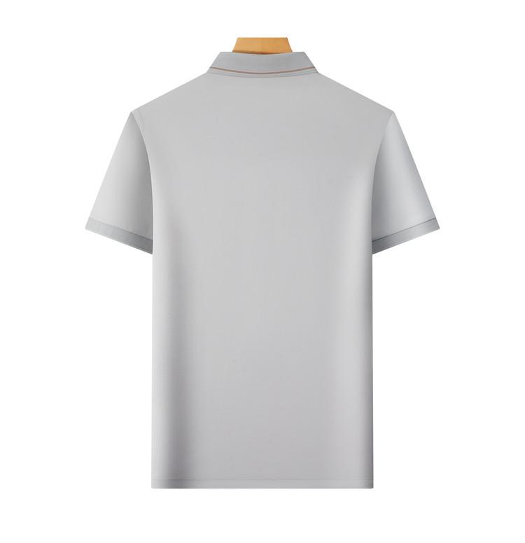 Breathable Bead Ground Light Luxury Business Summer Simple Leisure Men's Polo Collar Machine Washable Top