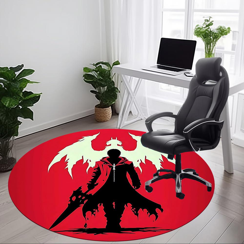 1 шт. Круглый ковер Devil May Cry для офиса, под офисные стулья, спальня, гостиная, домашний декор a0926104