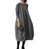 [Nyune] Cocoon Dress Formal Long Sleeve Switching One Piece Relaxing Body Shape Cover Dress Slimmer Simple Ladies Spring Autumn Spring Items Feminine