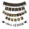 Congrats Grad Paper Flag Graduation Season School Reunion Party Decoration Bronzing Banner