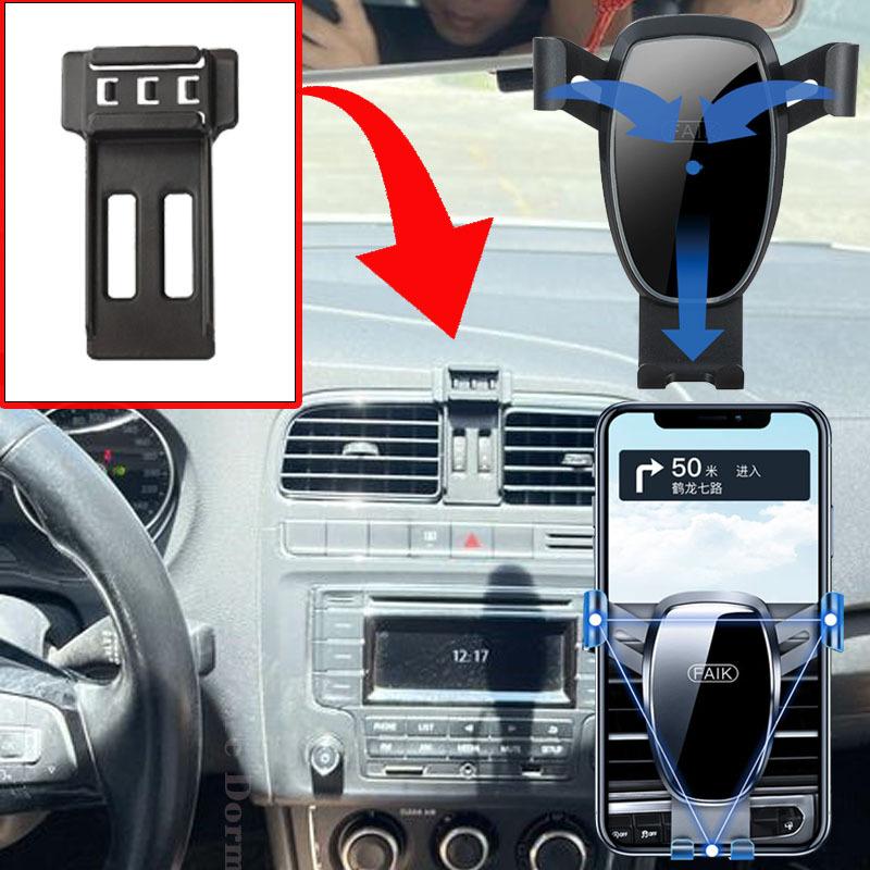 Mobile Phone Holder for Volkswagen Vento Vw Polo Mk5 2010~2017 GTI Air Vent Clip Tray Cell Stand Support Gravity Car Accessories
