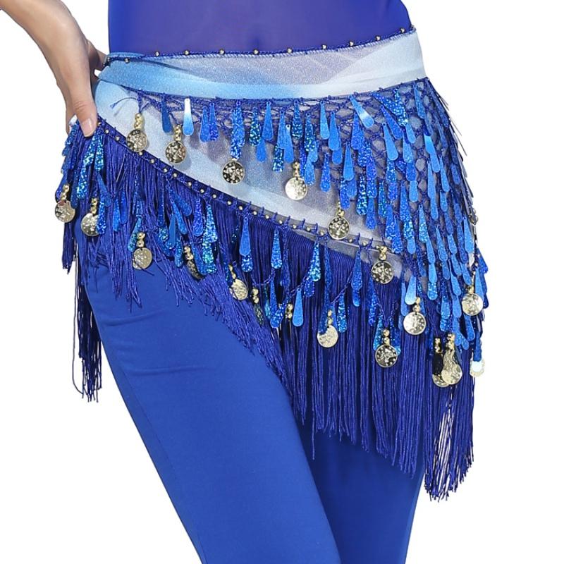 Belly Dance Hip Scarf Tassel Wrap Skirt with Pendants Costume for Women Show Performance Carnival