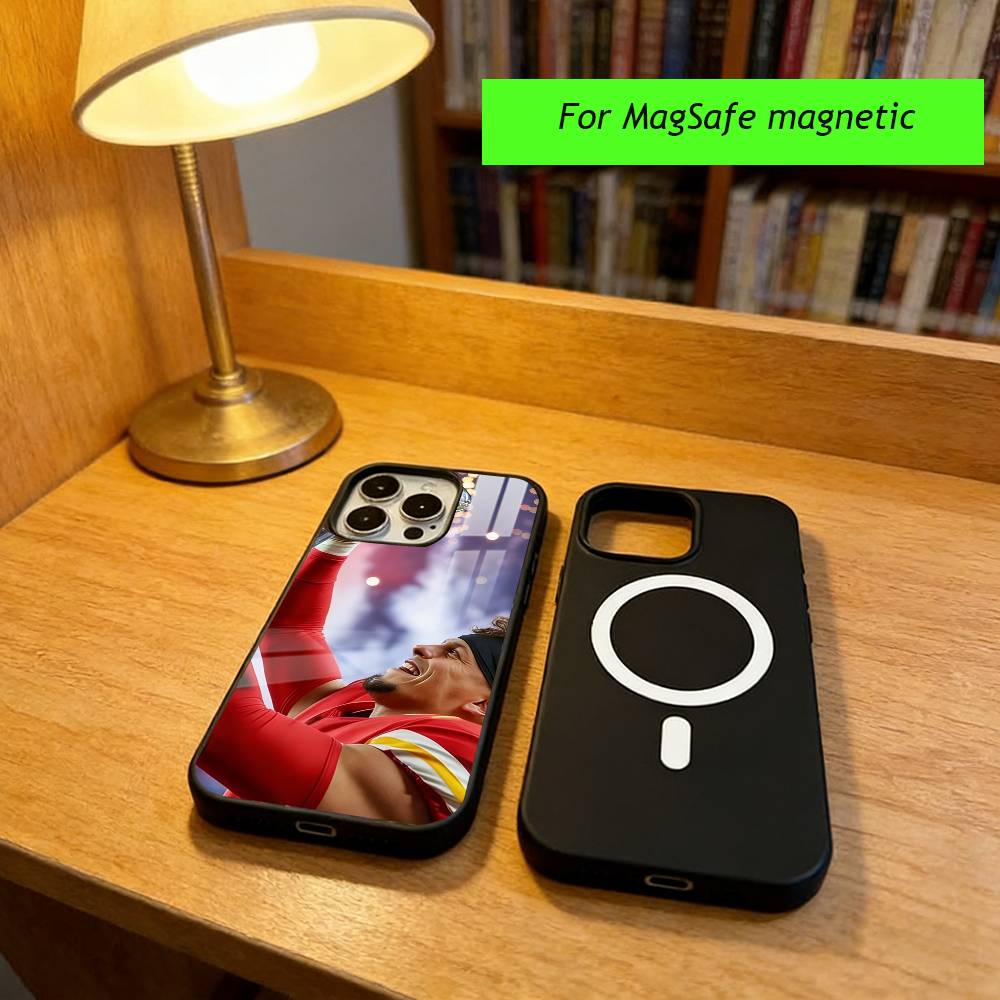 Чехол для телефона Patrick Mahomes для iPhone 17, 16, 15, 14, 13, 12, 11 Plus, Pro, Магнитный, Для беспроводной зарядки MagSafe