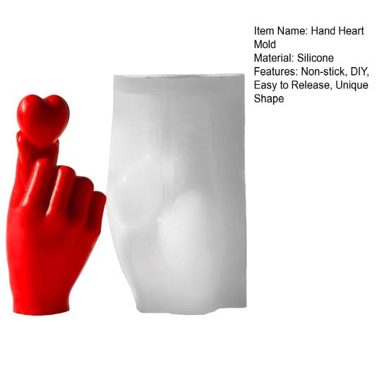 Силиконовая форма в виде руки в форме сердца ко Дню святого Валентина, антипригарная форма для свечей в форме сердца своими руками