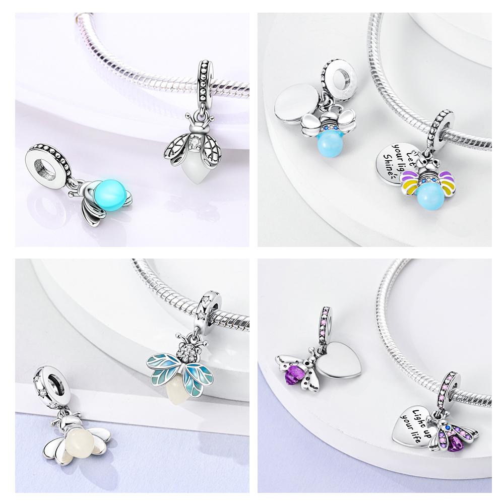 Медная Светящаяся Бусина-Подвеска Светлячок Charms Совместимы с Оригинальным Браслетом-Шармом Подвески Браслеты Сделай Сам Wo
