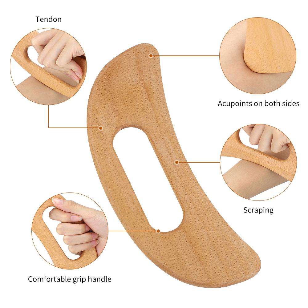 1PCS Wooden Gua Sha Massage Tool Anti Cellulite Massager Wood Therapy Lymphatic Drainage Paddle Body Shaping Muscle Relaxation
